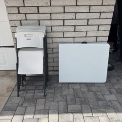 Lifetime Folding Chairs And Table
