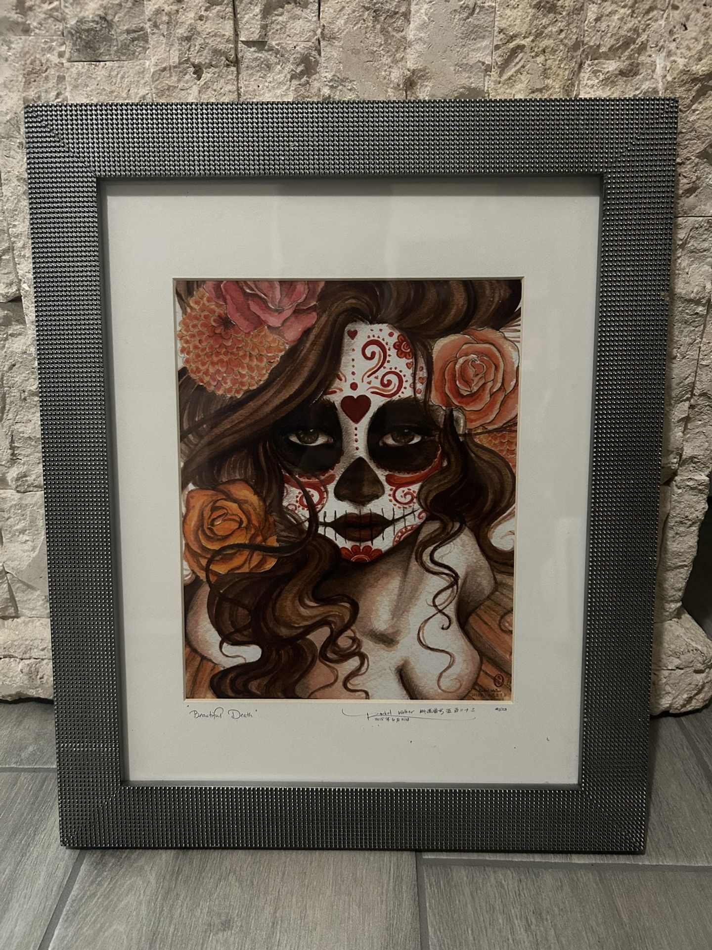 Beautiful Death Rachel Walker Mexican Tattoo Painting Portrait Canvas Art Print