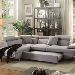 💥BLACKFRIDAY DEAL 💥 Brand New Gray L.shaped Design Sectional Sofa Sleeper