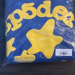 blue and yellow Beluga Spider Hoodie