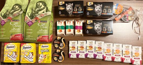 Assorted Cat Food and Treats Bundle