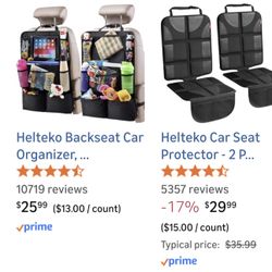 Seat Protectors under car seat / Organizer for Toys etc. Back Of Seat