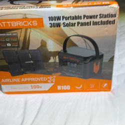 WATTBRICKS  100w Portable Power Station With 30w Solar Panel