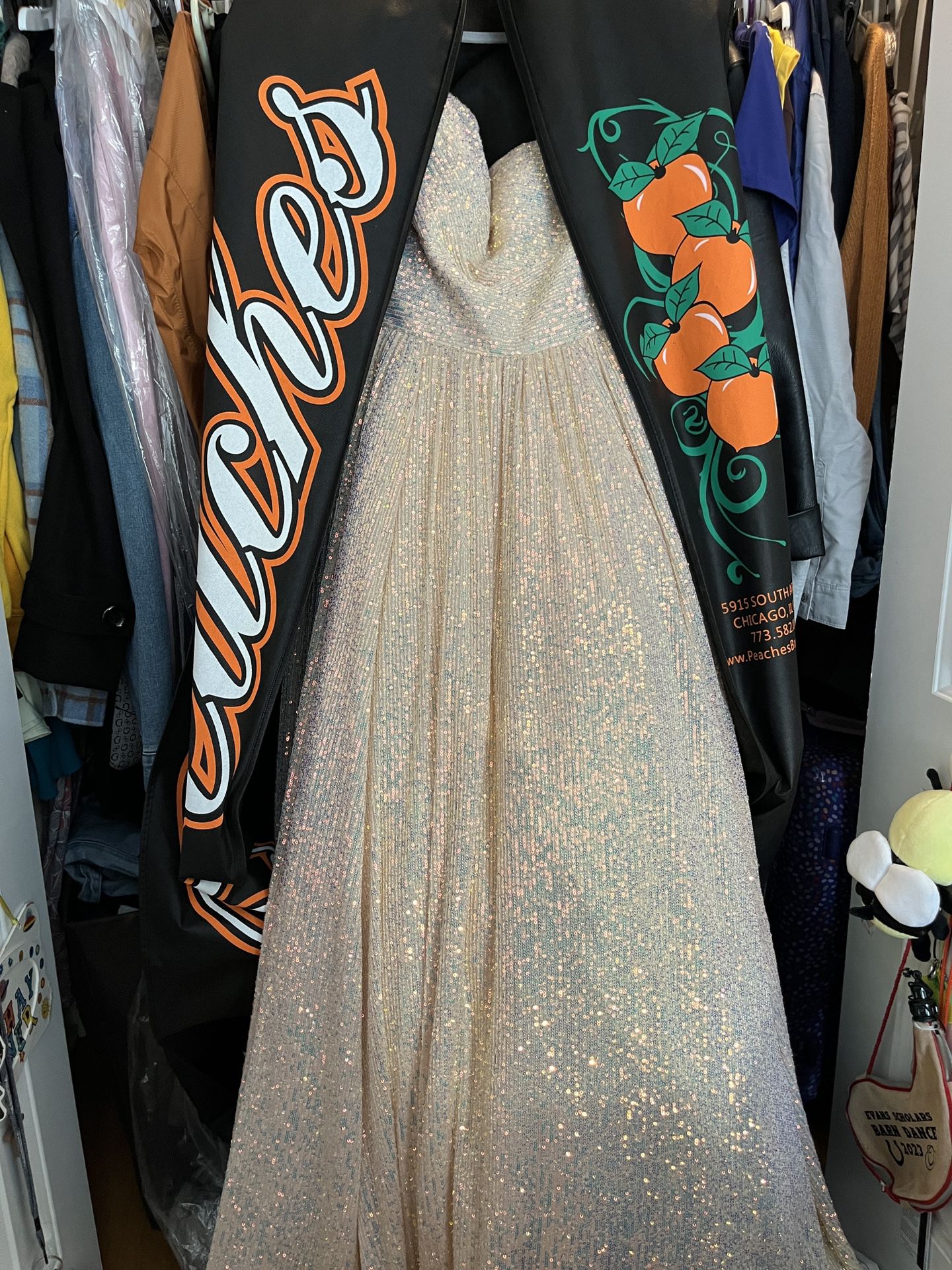 Size 10 Shiny Gold Prom Dress, 