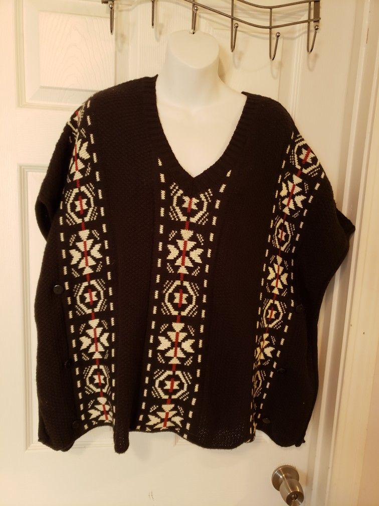 PONCHO SWEATER ONE SIZE