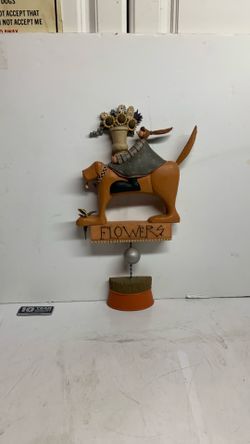 Retired Williraye Studio Folk Art  This  Whimsical  Piece of Hanging Art Measures  15.5 x7.5 inches