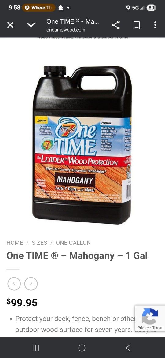 One Time Wood Protection