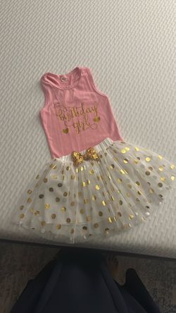 Girls Birthday Girl Tutu Dress  (3-4 yrs old)