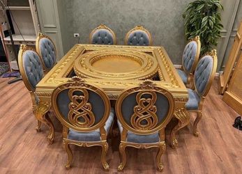 Baroque Gold Dining Table and Chair Set