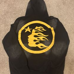 Hellstar “No Guts No Glory” Hoodie – Black/Yellow – Rare Drop