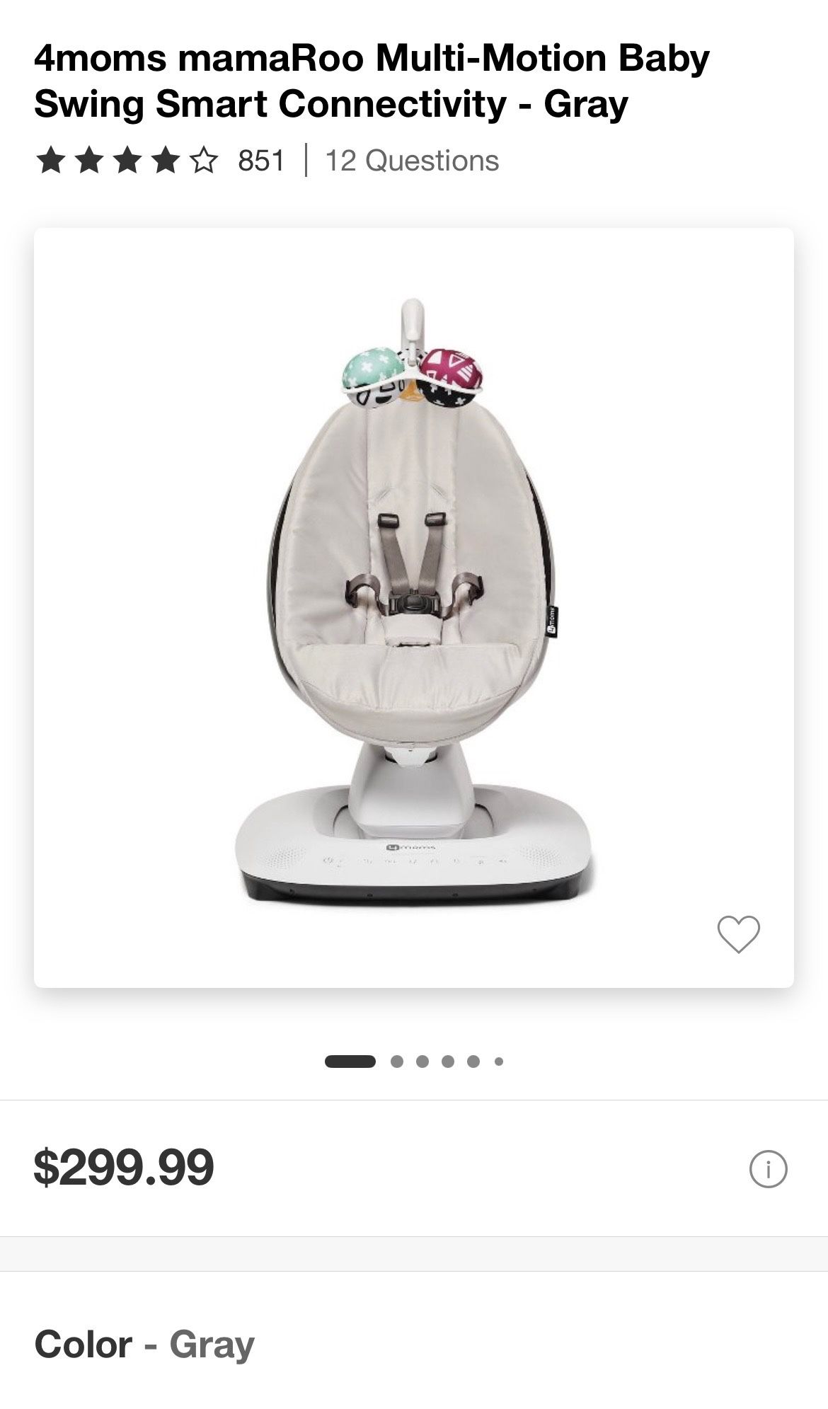 4moms mamaRoo Multi Motion Baby Swing smart 