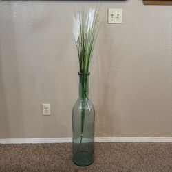Tall Glass Vase With Flower Home Decor