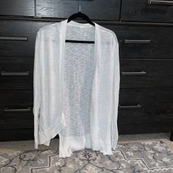 XL White Cardigan Sweater