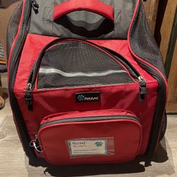 PetAmi Deluxe Pet Carrier Backpack In Red For Small Cats and Dogs Rarely used 