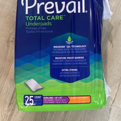 Prevail Total Care Extra Strong Super Underpads XL 30X30” 25 Ct Pack (4 pack in a box ) 