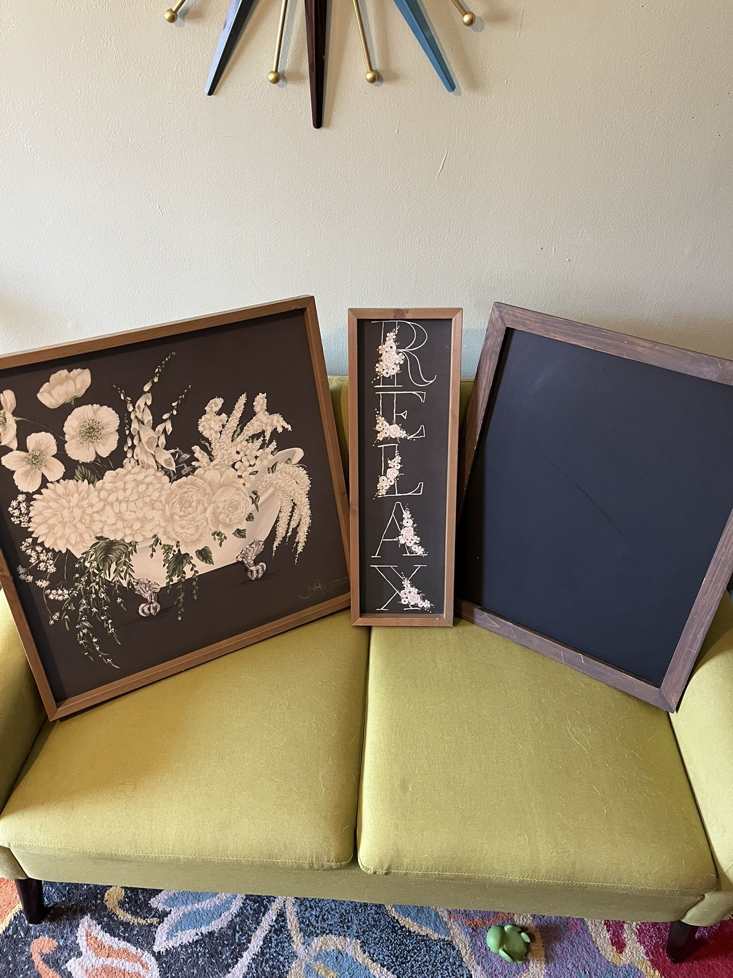 3 Piece Country Farmhouse Wall Are/ Chalkboard 