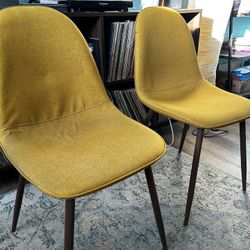 Project 62 Mid Century Modern Mustard Yellow Dining Chair Set