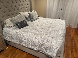 King bed with frame and mattress