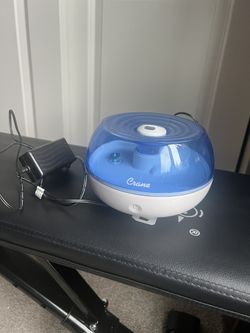 Crane Personal Ultrasonic Cool Mist Humidifier, for Home Bedroom Hotels Travel and Office, 0.2 Gallon, Filter Free, Blue and White