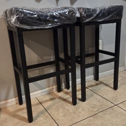 Black Bar Stools Set Of Two.
