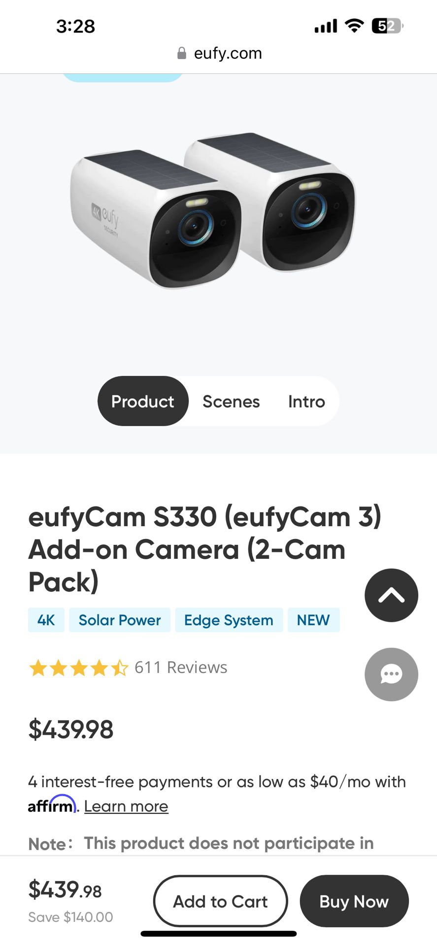 2 Of EufyCam Eufy S330 Solar Security Camera HD 4K