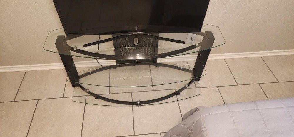 Small Glass Shelf TV Stand