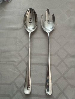 Vintage 13” Gerity salad serving Fork and Spoon Set