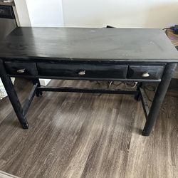 SMALL BLACK REAL WOOD DESK