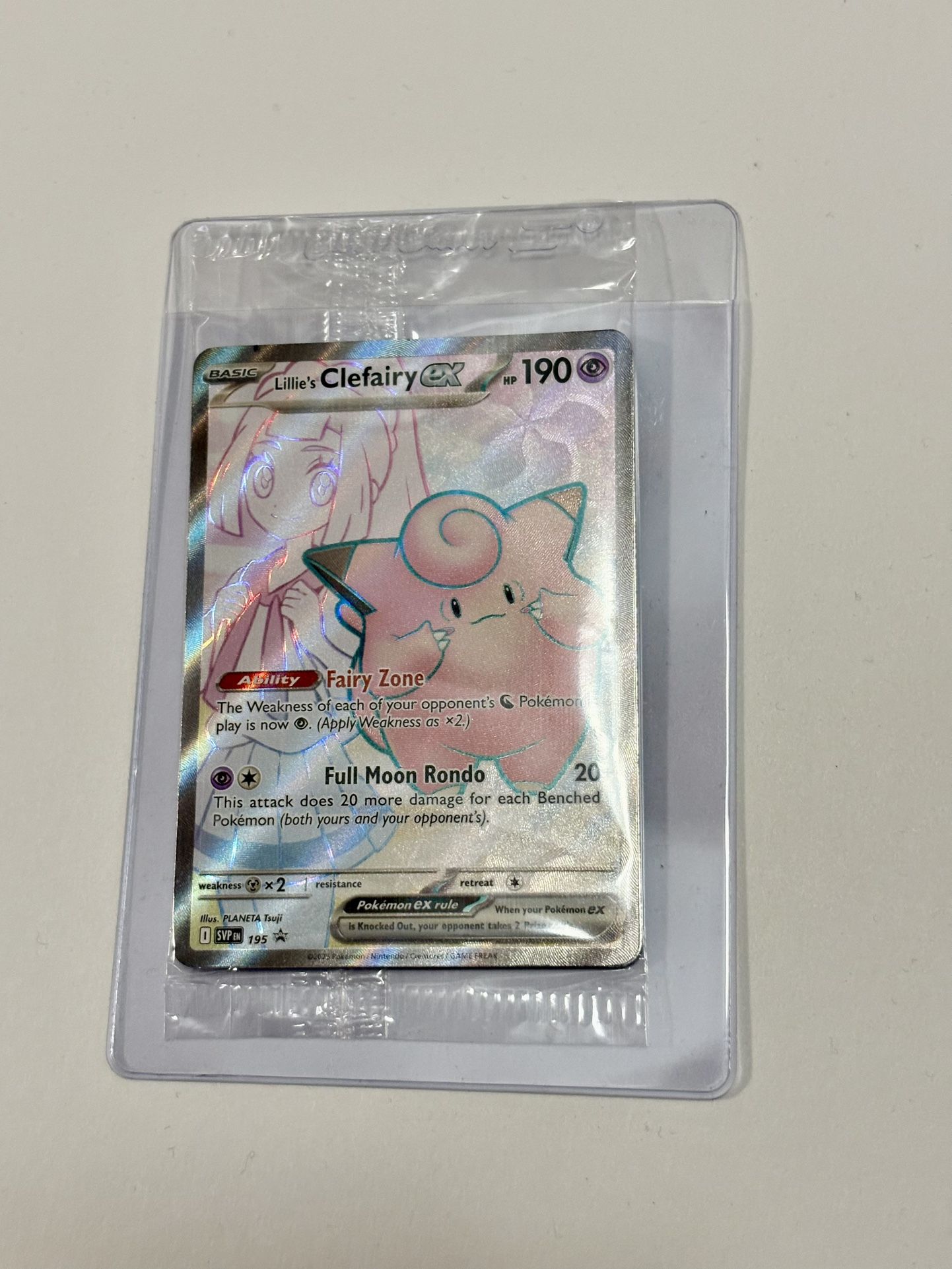 Pokemon Card Lillie’s Clefairy Ex #195 Black Star Promo. Factory Sealed. Includes Lillie’s Pearl Promo and Code Card