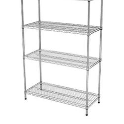 Heavy Duty 5-Shelf Shelving Unit, 35" D x 18"W x 70" H, 35 x 18 x 70‘’, Chrome