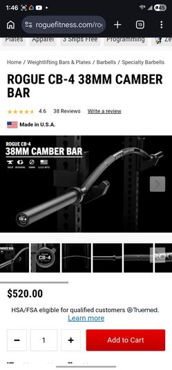 BRAND NEW ROGUE CAMBER BAR