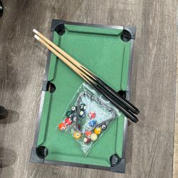 Used-Mini Billiards Pool Game -  Complete Set