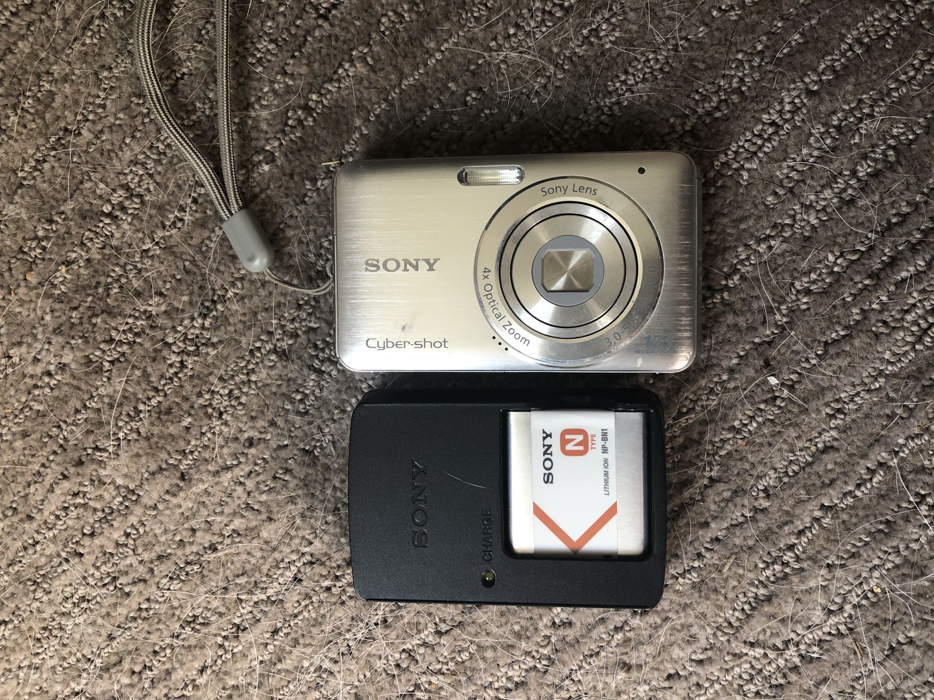 Sony Cyber-shot 12.1 MP Digital Camera - w/ Battery, Charger & SD Card