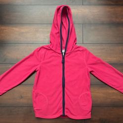 Little Girls Clothes Carter's Fleece Pink Zip-Up Hoodie Sweater Size 8 Fits 7/8