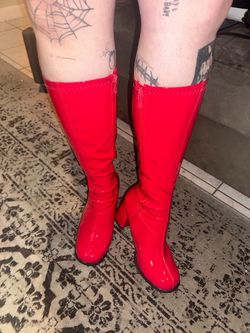 red go-go boots size 10 women’s