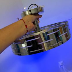 Z-Lite wall-mounted light with silver-colored specialty lampshade NEEDS NEW BULBS