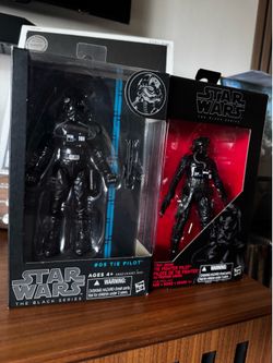 Star Wars Black Series TIE Pilot Figures (2014 Blue Line & 2015 Red Box) - NIB