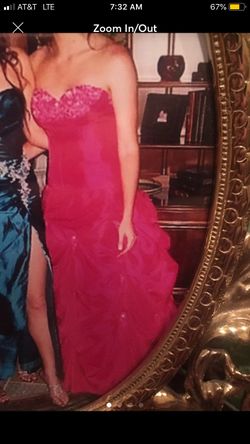 Hot pink prom dress fits S/M corset back