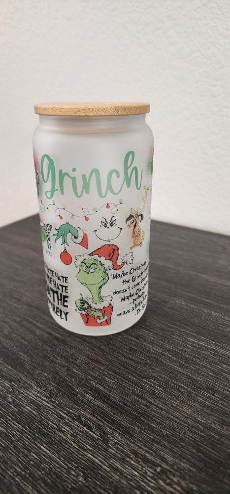 Grinch Glass Cup
