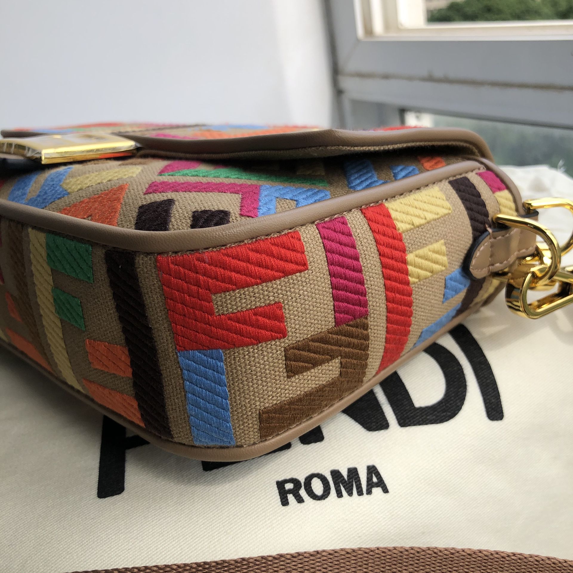 Fendi Multicolor FF Glazed Coated Canvas and Leather Inlay Baguette Bag -  ShopStyle