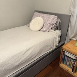 Grey IKEA Twin Bed 