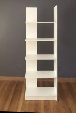 Asymmetrical White Bookshelf