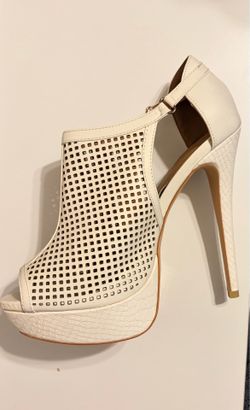 Platform heels off white