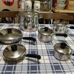 Revere Ware Copper Bottom Cookware Set 
