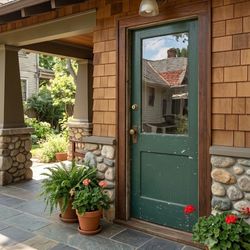 Architectural Salvage Craftsman/Victorian Solid Door with Large Glass Window 30” x 74.5”