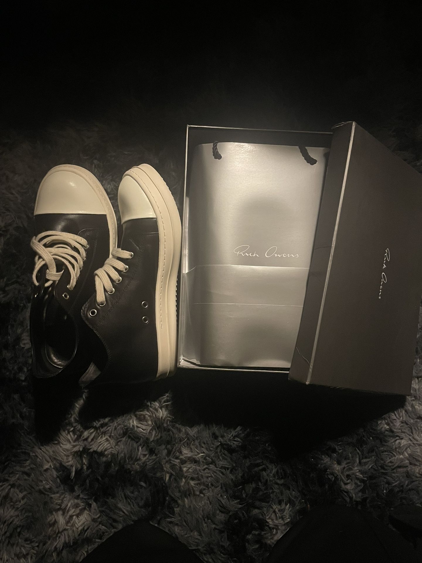 RICK OWENS Ramones Leather Sneakers