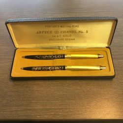 Arpege Chanel No. 5  14k Gold Perfumed writing pens
