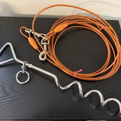 EveryYay Stretch Your Legs Trusty Tether Tie-Out Cable w/ Spiral Stake for Dogs