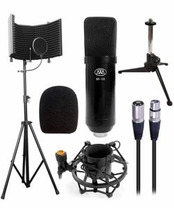 STUDIO KIT AxcessAbles SF-101KIT  Condenser Mic Stand Shock Mount Pop Filter
