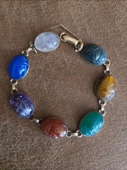 Bracelet - Vintage Egyptian Revival Scarab